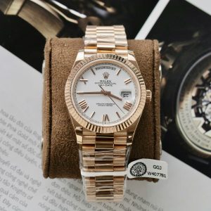 Rolex Day-Date Replica Watch White Dial Gold Wrapped GM Factory 40mm (2)