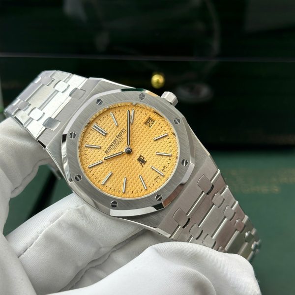 Audemars Piguet Royal Oak Jumbo Extra-thin 15202 Replica Watch Yellow Dial IP Factory 39mm (2)