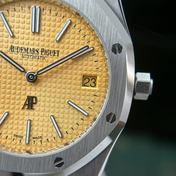 Audemars Piguet Royal Oak Jumbo Extra-thin 15202 Replica Watch Yellow Dial IP Factory 39mm (2)