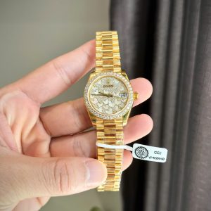 Rolex DateJust 278278 Dial Butterfly Replica Watch Gold Wrapped + Moissanite Diamonds 31mm (2)