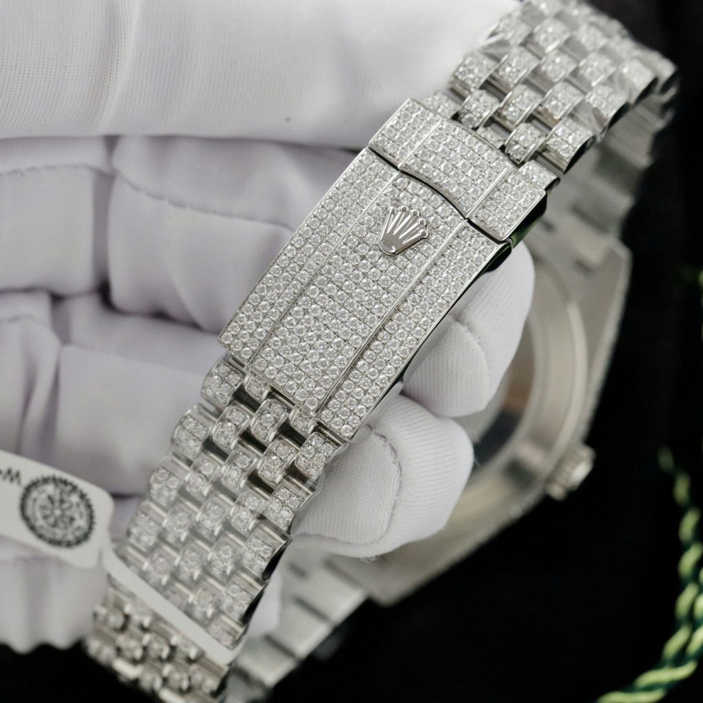 Rolex DateJust Best Replica Watch Moissanite Diamonds Hong Kong Custom 41mm (10)