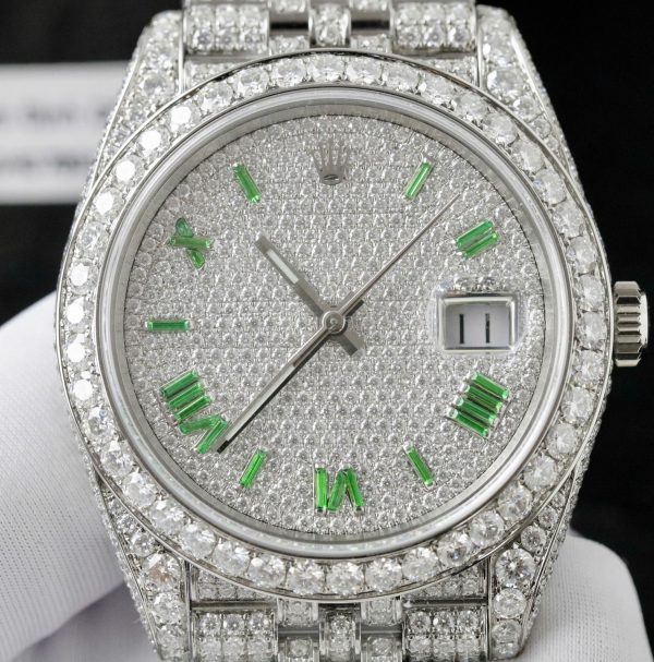 Rolex DateJust Best Replica Watch Moissanite Diamonds Hong Kong Custom 41mm (2)