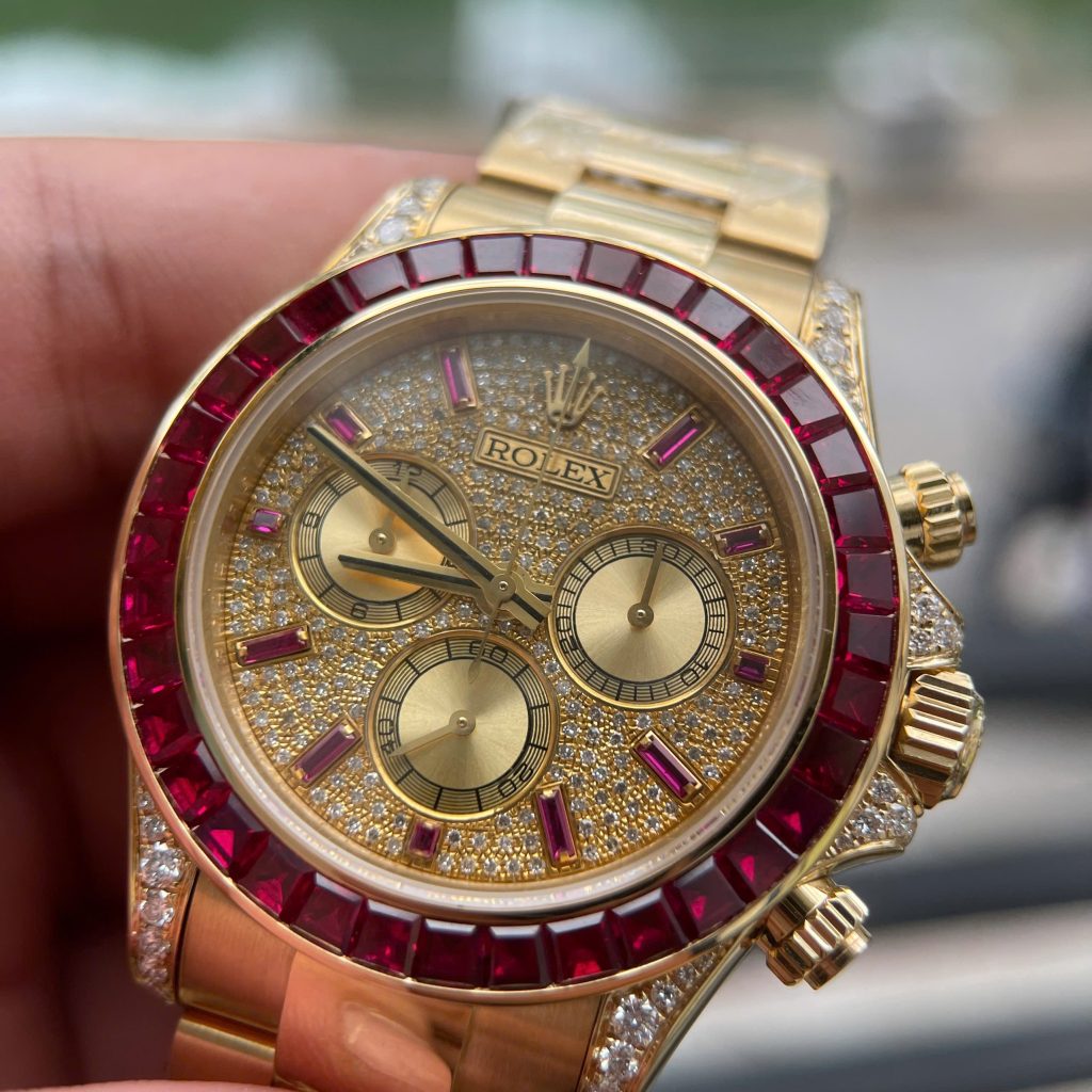 Rolex Daytona 126598TRU Replica Watch Custom Solid Gold 18K + Ruby + Natural Diamonds 40mm (1)