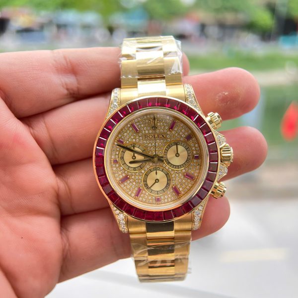 Rolex Daytona 126598TRU Replica Watch Custom Solid Gold 18K + Ruby + Natural Diamonds 40mm (1)