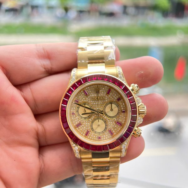 Rolex Daytona 126598TRU Replica Watch Custom Solid Gold 18K + Ruby + Natural Diamonds 40mm (1)