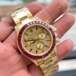 Rolex Daytona 126598TRU Replica Watch Custom Solid Gold 18K + Ruby + Natural Diamonds 40mm (1)